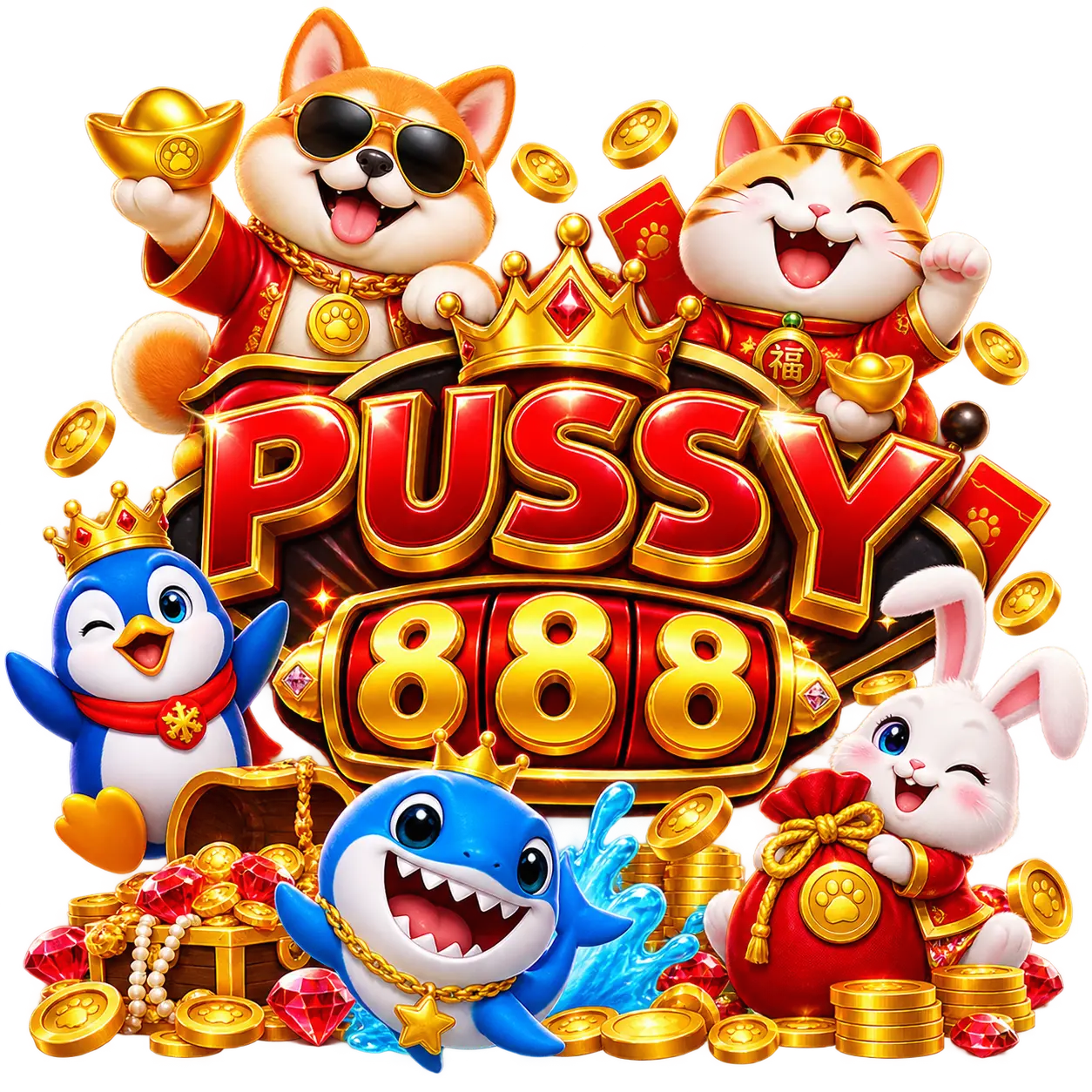 Pussy888 slots and fishing characters